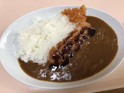 戸吹湯ったり館の口コミ評価評判カツカレー 大辛  自分でソースをかけました