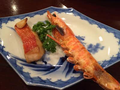 寿司田川の口コミ評価評判海老の塩焼きと金目塩焼き