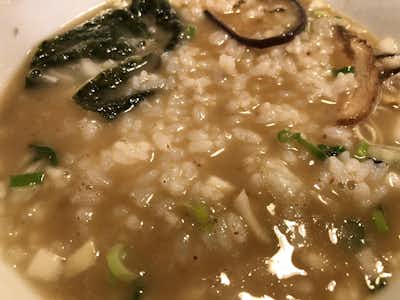 六角堂 堀之内店の口コミ評価評判半ライスにスープをぶっかけアップ
