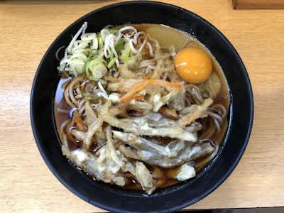 じんそば 西八王子店の口コミ評価評判ごぼう天そば　生卵トッピング
