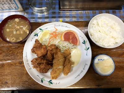 定食　おばこの口コミ評価評判ミックスフライ定食