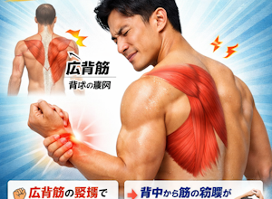 手首の痛みの原因は広背筋?!