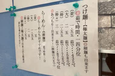中華そば　つけ麺　音七 Otoshiti（おとしち）の口コミ評価評判張り紙