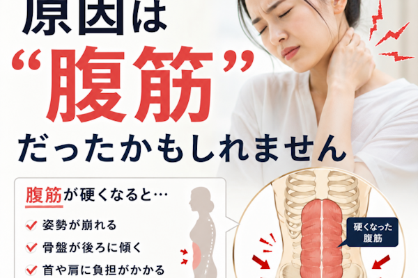 首の痛みの原因は腹筋