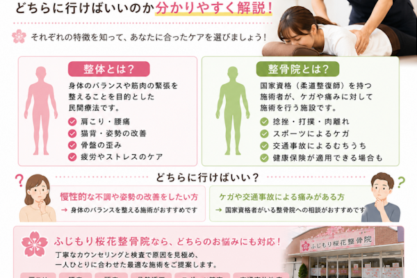 整体と整骨院の違いは？