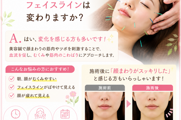 美容鍼で顔のむくみやフェイスラインは変わりますか？