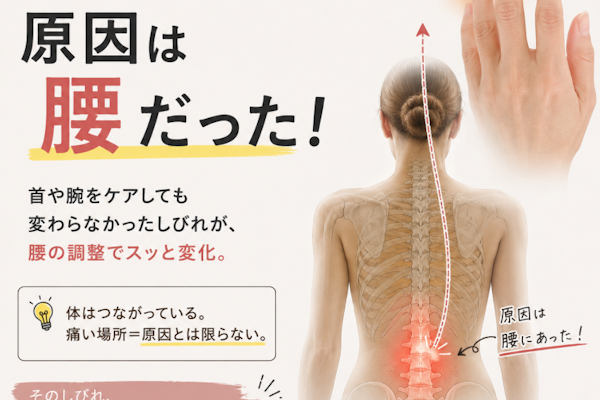 指の痺れの原因は腰だった