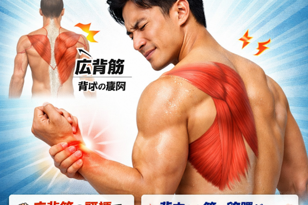 手首の痛みの原因は広背筋？！